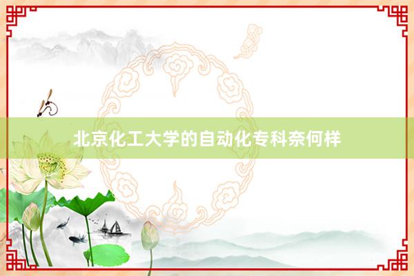 北京化工大学的自动化专科奈何样