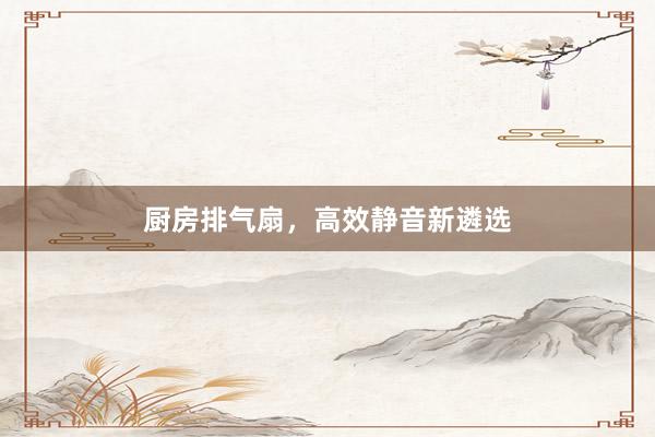 厨房排气扇，高效静音新遴选