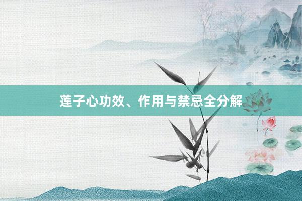 莲子心功效、作用与禁忌全分解