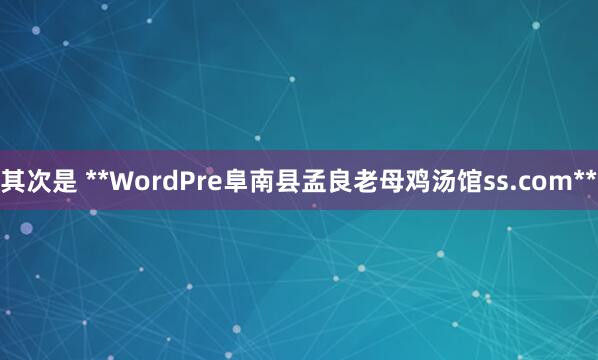 其次是 **WordPre阜南县孟良老母鸡汤馆ss.com**